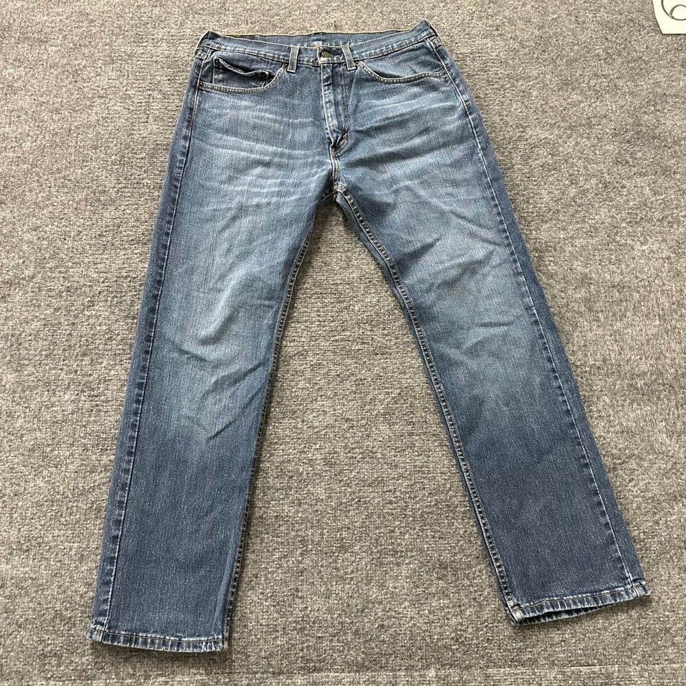Levi's Jeans Mens Size 34x30 Blue 505 Regular Fit Straight Leg Stretch Denim